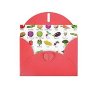 Introducción de varios vegetales con hebilla de amor, papel perlado, regalos para tarjetas de cumpleaños con hoja de accesorios, tarjeta de notas, sobre