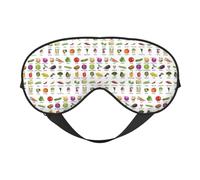 Introducción de varios vegetales con impresión versátil para dormir, máscara de ojos suave reversible para meditación y viajes, unisex
