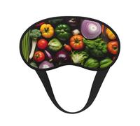 Introducción de varios vegetales estampados adultos sueño cómodo máscara de ojos bloqueo de luz ayuda siesta para viajes, insomnio camping