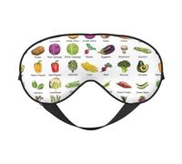 Introducción de varios vegetales, máscara de ojos reversible de doble cara, máscara opaca ajustable suave para dormir o dormir