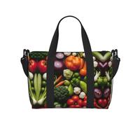 Introducción de verduras bolsa de viaje para hombres, bolsa de viaje para fin de semana, bolsa de deporte para gimnasio, Negro -, Talla única