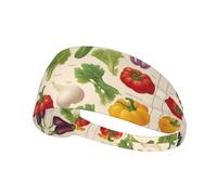 Introducción de verduras con diadema ancha estampada para mujer, antideslizante, absorbe la humedad, yoga, correr, entrenamiento, gimnasio, etc