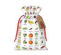 Introducción de verduras con impresión práctica bolsa de Navidad con cordón, 4.7 x 6.9 pulgadas para Navidad Halloween