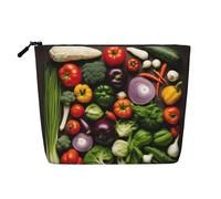 Introducción de verduras resistente al agua, bolsa de maquillaje de cáñamo falso, organizador de cosméticos grande con cremallera