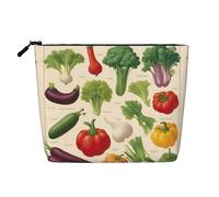 Introducción de verduras resistente al agua, bolsa de maquillaje de cáñamo falso, organizador de cosméticos grande con cremallera