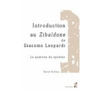 Introduction Au Zibaldone De Giacomo Leopardi (ebook)