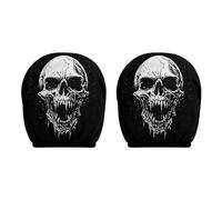 Introti 2 fundas elásticas para reposacabezas de coche de Halloween, lavables, estampadas, transpirables, ajuste universal para la mayoría de coches, sedán, SUV