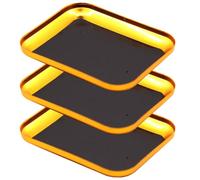 Introti 3 bandejas magnéticas de tornillos para piezas pequeñas para tuercas, tornillos, pernos (dorado)