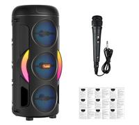 Introti Altavoz BT con micrófono con cable, altavoz grande Boombox para fiesta, hogar, camping