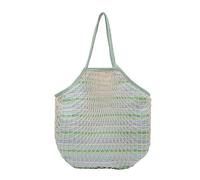 Introti Bolsa de malla para playa, gran capacidad, para verano, viajes, playa, hecha a mano, con asa superior, para mujer, uso diario y vocación, Green, 380 x 350 x 20mm
