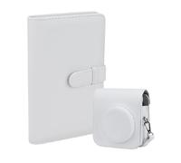 Introti Bolsa protectora de piel sintética para cámara Mini 12/11, 108 bolsillos, 3 pulgadas, a prueba de golpes, portátil, cartera para libro de fotos, White, Bonito