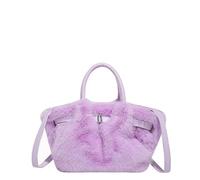 Introti Bolso de felpa con asa superior, bolso cruzado de moda para mujeres y niñas, Purple, 12.6*4.33*11.02