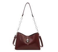 Introti Bolso de hombro de piel sintética para mujer, de gran capacidad, correa de hombro ajustable, con asa superior, para viajes, compras, trabajo, uso diario social, Red, 245*160*90mm