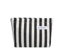 Introti Elegantes bolsas de almacenamiento de gran capacidad, bolsa de transporte simple, multiusos, con rayas bloqueadas de color, bolsa de maquillaje para compras y salidas familiares al aire libre