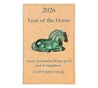 Introti Figura de caballo de cristal transparente multiusos de acrílico con tarjeta, adornos decorativos de buena suerte para escritorio de oficina, sala de estar, armario de TV