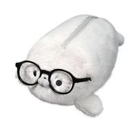 Introti Funny Seal - Estuche para lápices de gran capacidad con cierre de cremallera, regalo multiusos para estudiantes, familiares, amigos, compañeros de clase, gris, 8.66 x 3.94 x 3.94 inches