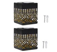 Introti Luces solares para escalera, cubierta con temática de mandalas, impermeable, luces de jardín de metal para jardín, poste de patio, decoración de patio trasero