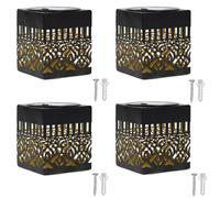 Introti Luces solares para escalera, cubierta con temática de mandalas, impermeables, luces decorativas para jardín, poste de patio, decoración de patio trasero