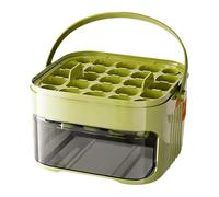 Introti Máquina de cubitos de hielo con tapa de prensa y pinzas 2 en 1 y juego de cubos de almacenamiento con asa tipo prensa ICES bandeja de cubo para bricolaje, cóctel, café, bebidas