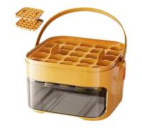 Introti Máquina de cubitos de hielo con tapa de prensa y pinzas 2 en 1 y juego de cubos de almacenamiento con asa tipo prensa ICES bandeja de cubo para bricolaje, cóctel, café, bebidas