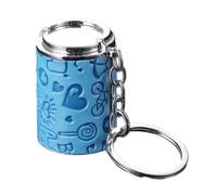 Introti Mini llavero de almacenamiento 2 en 1 portátil, contenedor suelto con cierre seguro, Blue, 2, Informal