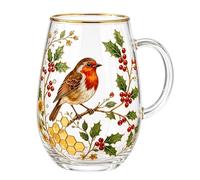 Introti Morning Bliss - Taza de té de cristal, multiusos, vintage, botánica, reutilizable, estética, inspirada en el jardín, para decoración de sala de té