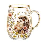 Introti Morning Bliss - Taza de té de cristal, multiusos, vintage, botánica, reutilizable, estética, inspirada en el jardín, para decoración de sala de té