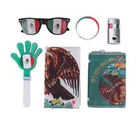 Introti Paquete de 6 accesorios de apoyo deportivo con lentes de sol, aplausos y pintura facial y bufanda, kits de animación multiusos para celebrar el estadio para ver partidos de fútbol (México)