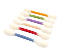 Introti Paquete de 6 hisopos de algodón para gatos con hierba gatera gigante interactivo de fieltro, palitos de juguete para masticar, cuerdas de dentición dentales para ejercicio de aburrimiento y