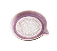 Introti Plato rallador de cerámica con boquilla, plato de molienda de mano, reutilizable, de porcelana, rallador de jengibre, bandeja para picar ajos, regalo para entusiastas de la cocina