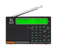 Introti Radio de banda mundial AM/FM/SW de 2500 mAh, radio de onda corta de onda larga con pantalla LCD, compatible con tarjeta BT TF linterna para el hogar al aire libre