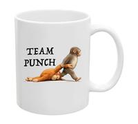 Introti Taza de cerámica de felpa con diseño de mono macaco para bebé, taza de café para oficina, hogar, regalo para amantes de los animales, mujeres y hombres (blanco)