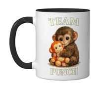 Introti Taza de cerámica de felpa con diseño de mono macaco para bebé, taza de café para oficina, hogar, regalo para amantes de los animales, mujeres y hombres
