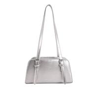 Introti Y2K - Bolso de mano pequeño de piel sintética suave, ligero, moderno, para mujeres, citas, desplazamientos, Silver, 260*130*80MM