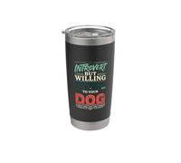 Introvert But Willing To Talk To Your Dog Pet Lover Vaso térmico de acero inoxidable de doble pared