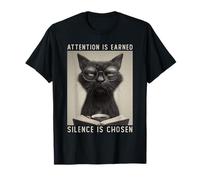 Introvert Cat Quote Minimalist Silent Confidence Art Camiseta