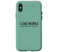 Introvert Funny Quote I Like People When They Leave me Alone Carcasa para iPhone X/XS