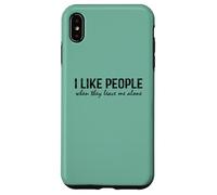 Introvert Funny Quote I Like People When They Leave me Alone Carcasa para iPhone XS MAX