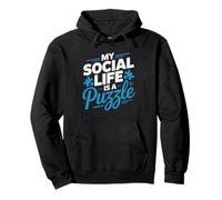 Introvert Social Life Puzzle Funny Jigsaw Puzzler Humor Sudadera con Capucha