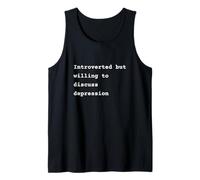 Introverted but willing to discuss depression Phrase Camiseta sin Mangas