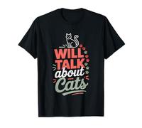 Introvertida Pero Habla de Gatos Humor Camiseta
