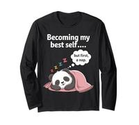 Introvertido Divertido convirtiéndose en mi Mejor yo Pero Primero una Siesta Manga Larga