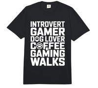 Introvertido Gamer Amante de los Perros Café Juegos Paseos Vibes Comfort Colors Adult Heavyweight T-Shirt