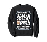 Introvertido Gamer Amante de los Perros Mañanas Tranquilas Cofee Noches de Juego Sudadera