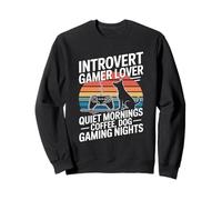 Introvertido Gamer Lover Quiet Mornings Café Perro Gaming Sudadera