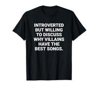 Introvertido Gracioso Villano Canciones Música Humor Camiseta