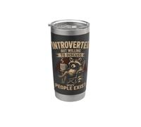 Introvertido pero dispuesto a discutir por qué la gente existe divertida Vaso térmico de acero inoxidable de doble pared