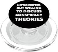 Introvertido Pero dispuesto a discutir teorías de conspiración Divertido PopSockets PopGrip para MagSafe