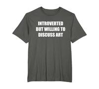Introvertido Pero dispuesto a Hablar de Arte Camiseta, Hombre Tallas Grandes, Asfalto, 6X Alto