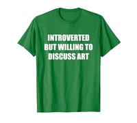 Introvertido Pero dispuesto a Hablar de Arte Camiseta, Hombre, Verde Kelly, S